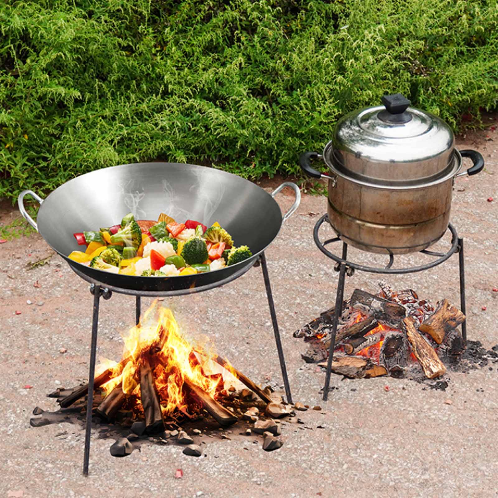 Camping Cooking Pot Tripod - Trípode para Fogata, Soporte Plegable para