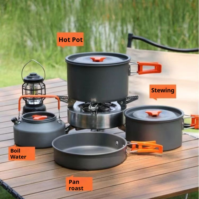 Camping Cooking Easy - Olla portátil de gran capacidad, práctica,