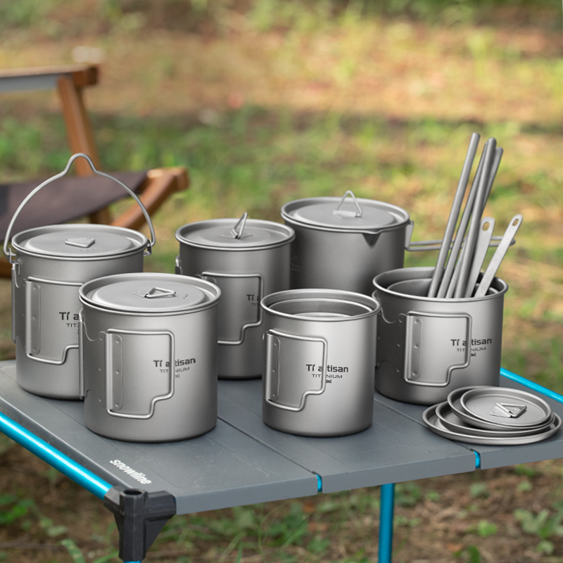Camping Cooking Pan Set - Tiartisan-taza de té y café portátil,