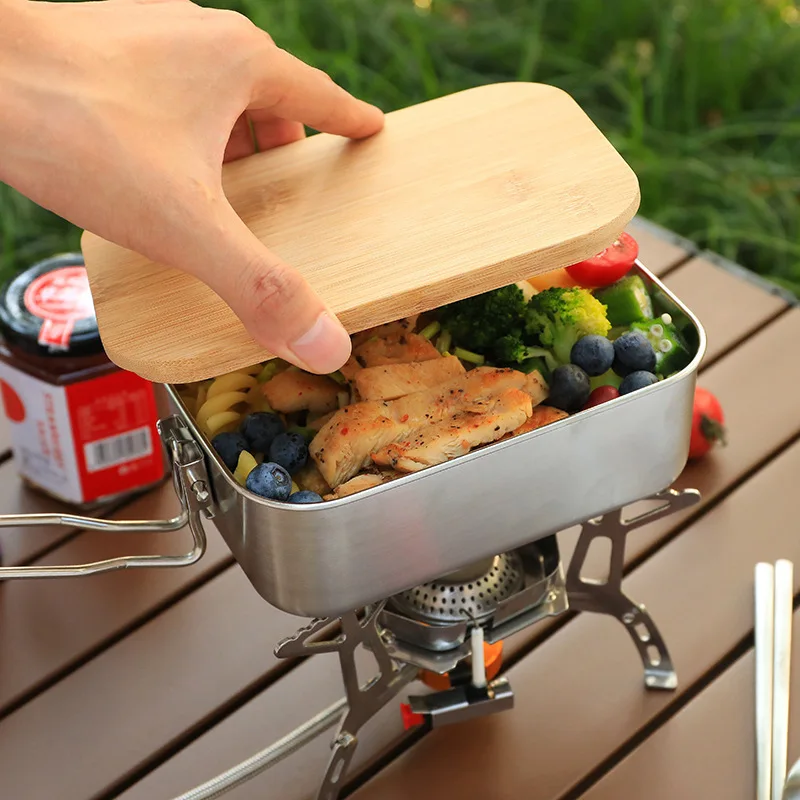Camp Cutting Board - Fiambrera de acero inoxidable 304, fiambrera