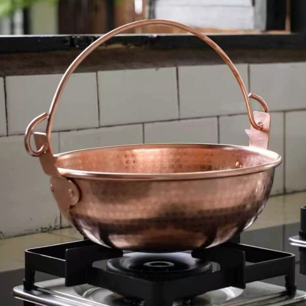 Camping Cooking Pot - Olla colgante de cobre Vintage, olla