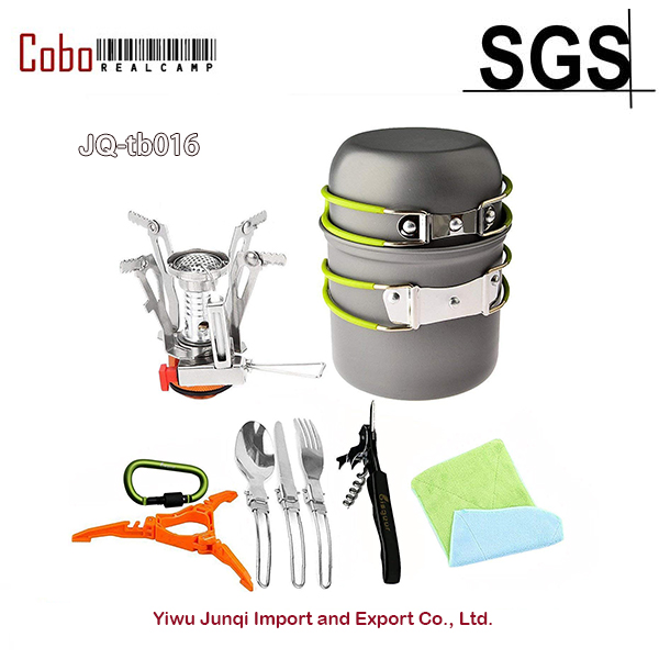 Camping Cooking Pot Tripod - Juego de utensilios de cocina antiadherentes