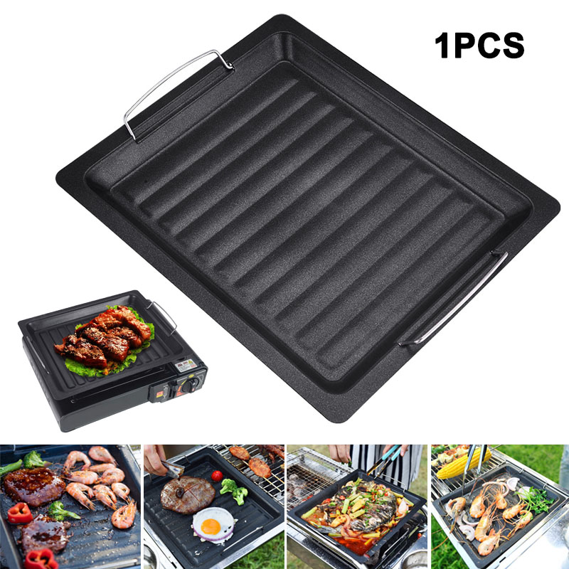 Camping Cooking Handle - Sartén cuadrada gruesa para exteriores con