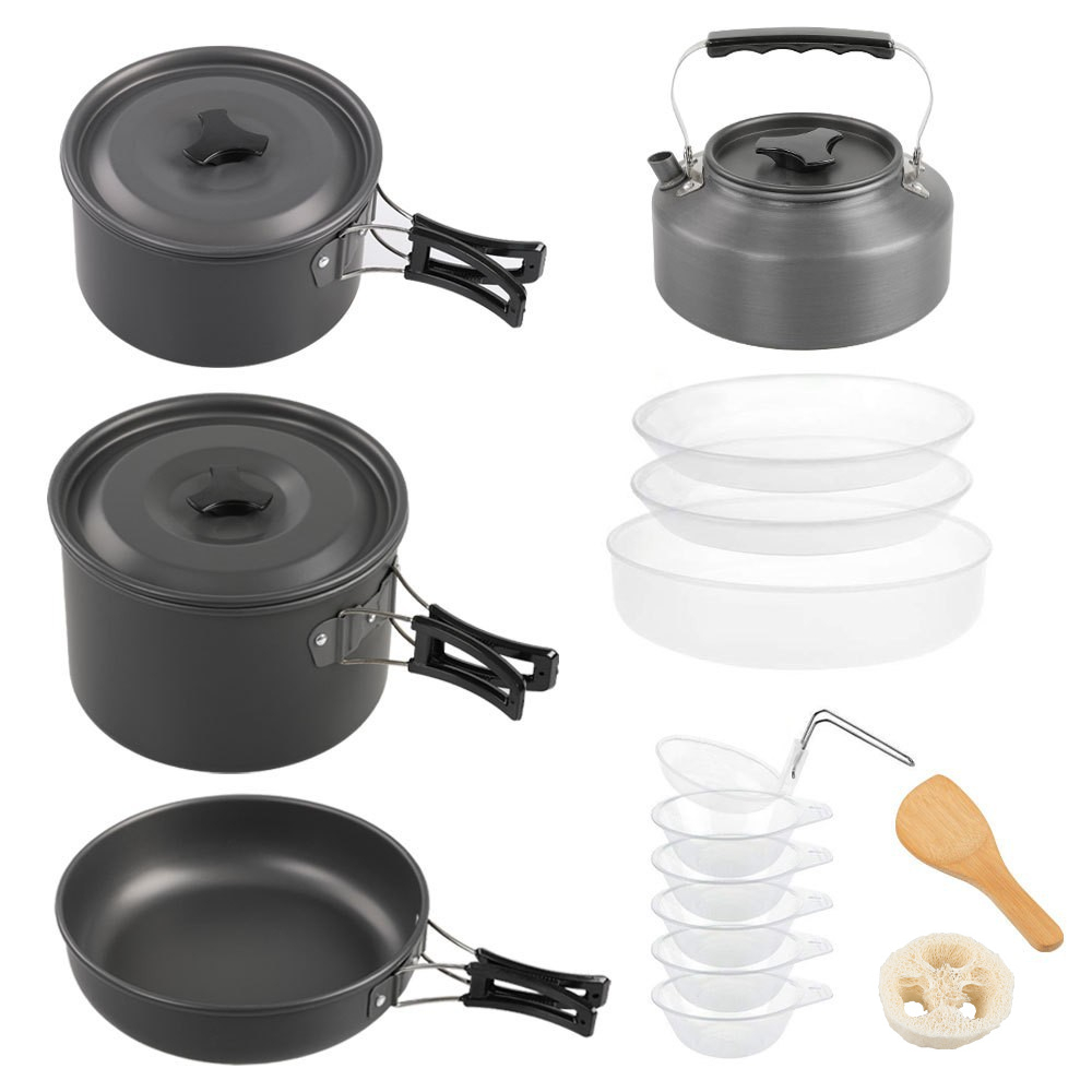 Camping Cooking Set Large - Juego de cocina grande para exteriores,