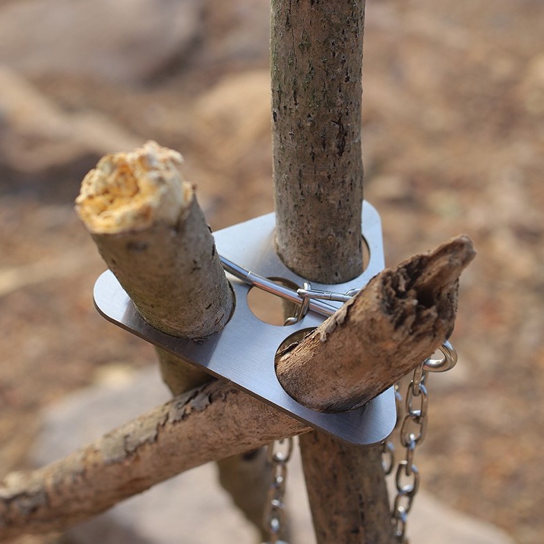 Camping Cooking Pot Tripod - Trípode de Acero Inoxidable para Camping,