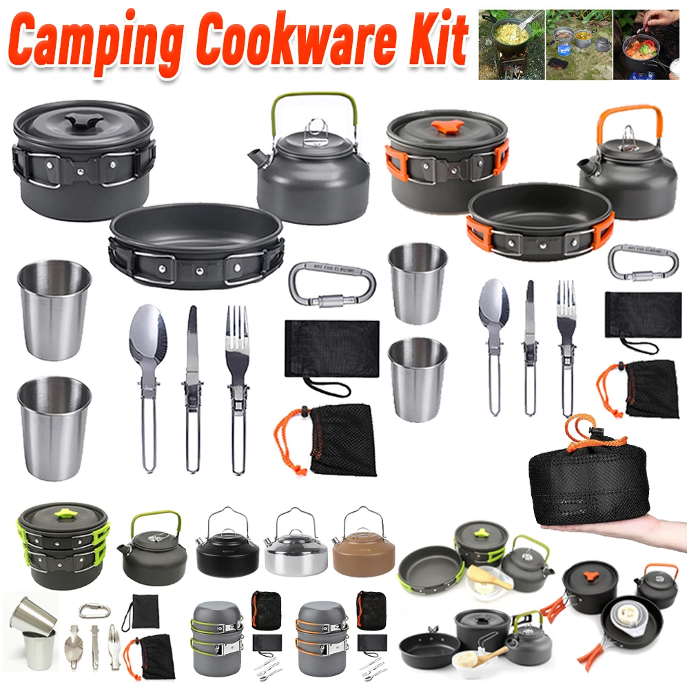 Camping Cooking Pan Set - Kit de utensilios de cocina para
