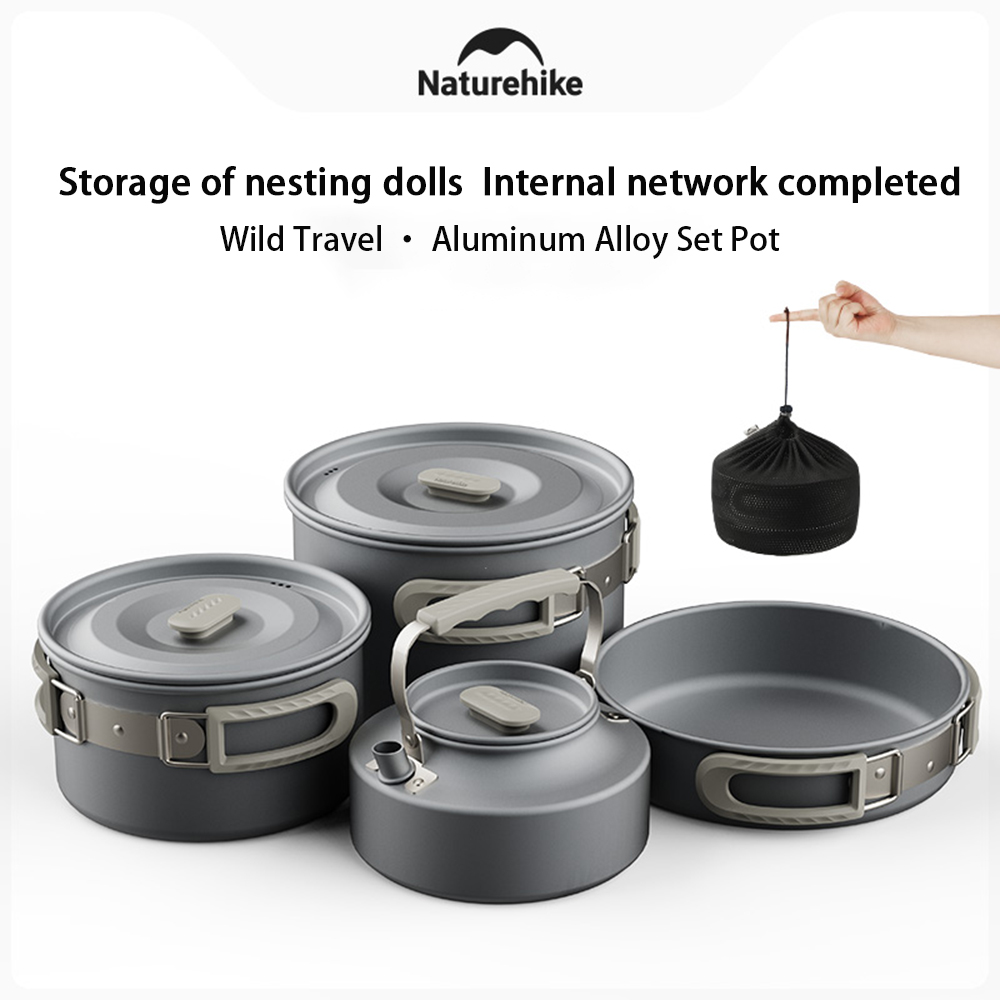 Camping Cooking Equipment - Naturehike-Juego de ollas al aire libre,