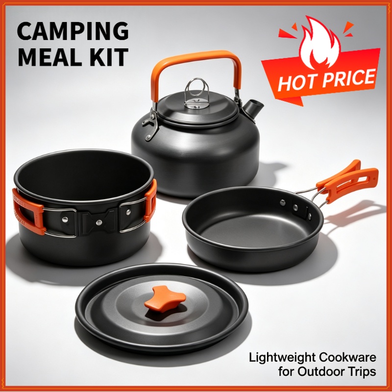 Camping Cooking Pan Set - Juego de cocina para acampar, utensilios