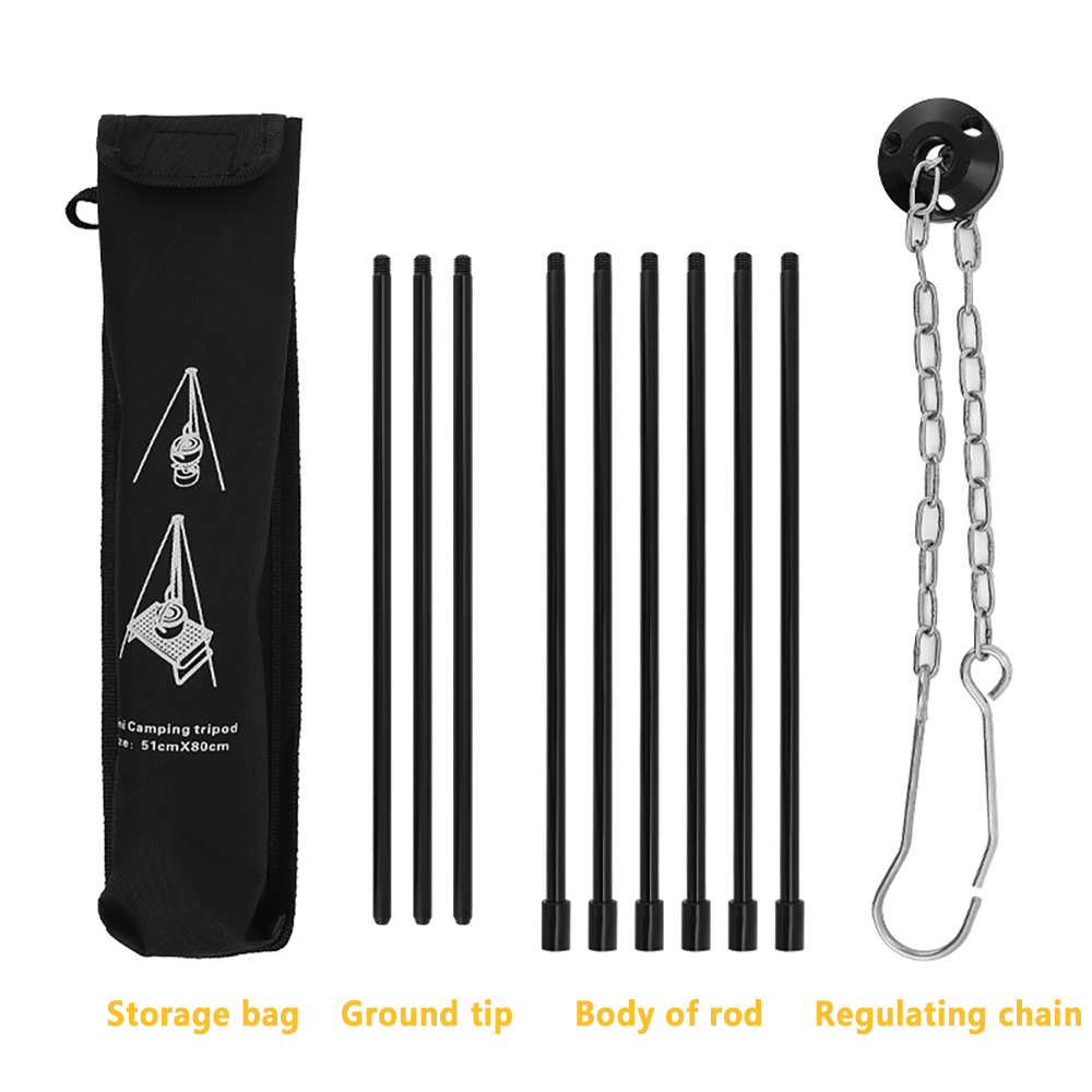 Trípode para fogata para acamp - Camping Cooking Pot Tripod reseña y precio