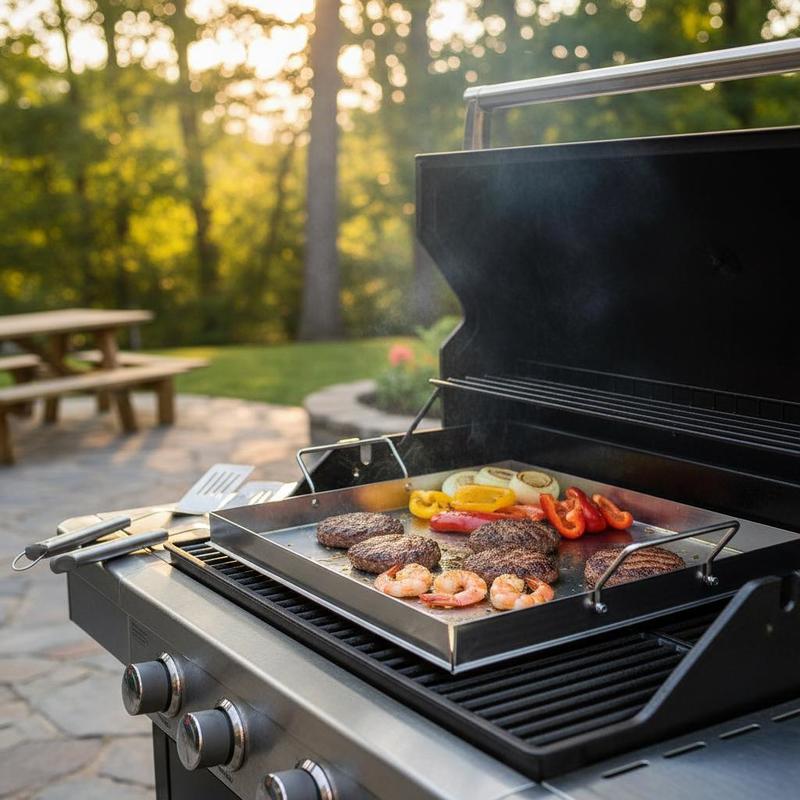 Plancha universal de superfici - Camping Cooking Handle reseña y precio