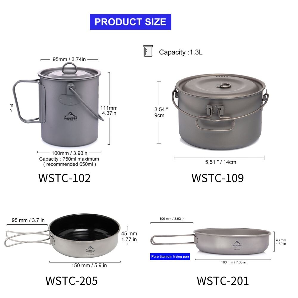 Widesea-vajilla para acampar,  - Camping Cooking Set Large reseña y precio