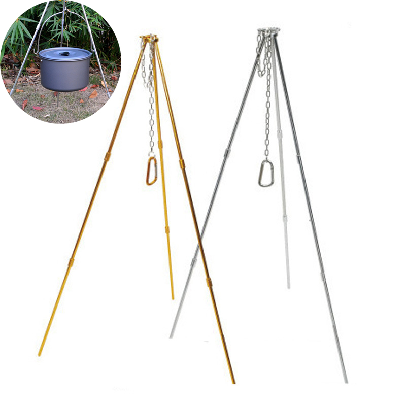 Trípode para acampar al aire l - Camping Cooking Pot Tripod reseña y precio