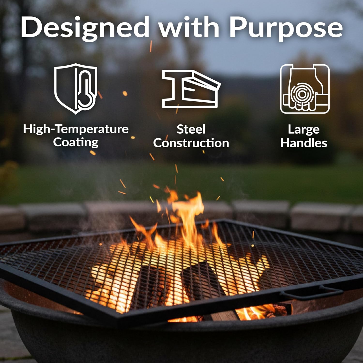 Rejilla para fogata de acero r - Camping Cooking Handle reseña y precio