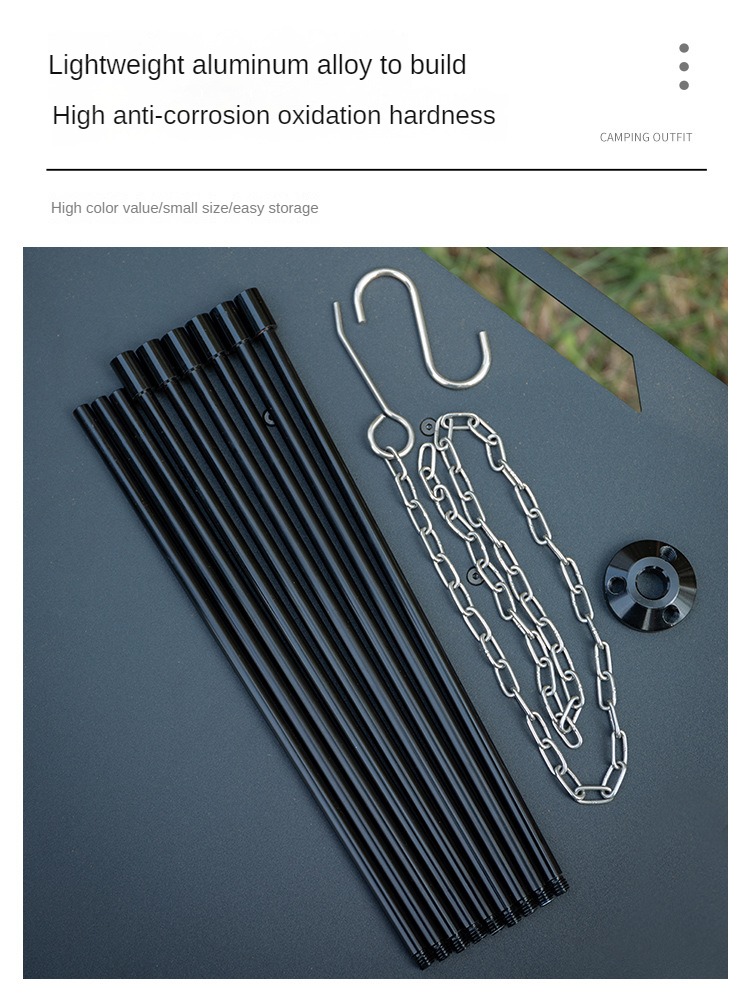 Trípode portátil para hoguera, - Camping Cooking Pot Tripod reseña y precio