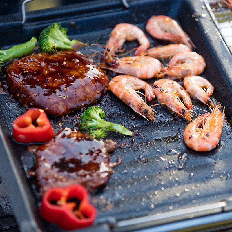 Sartén cuadrada gruesa para ex - Camping Cooking Handle reseña y precio