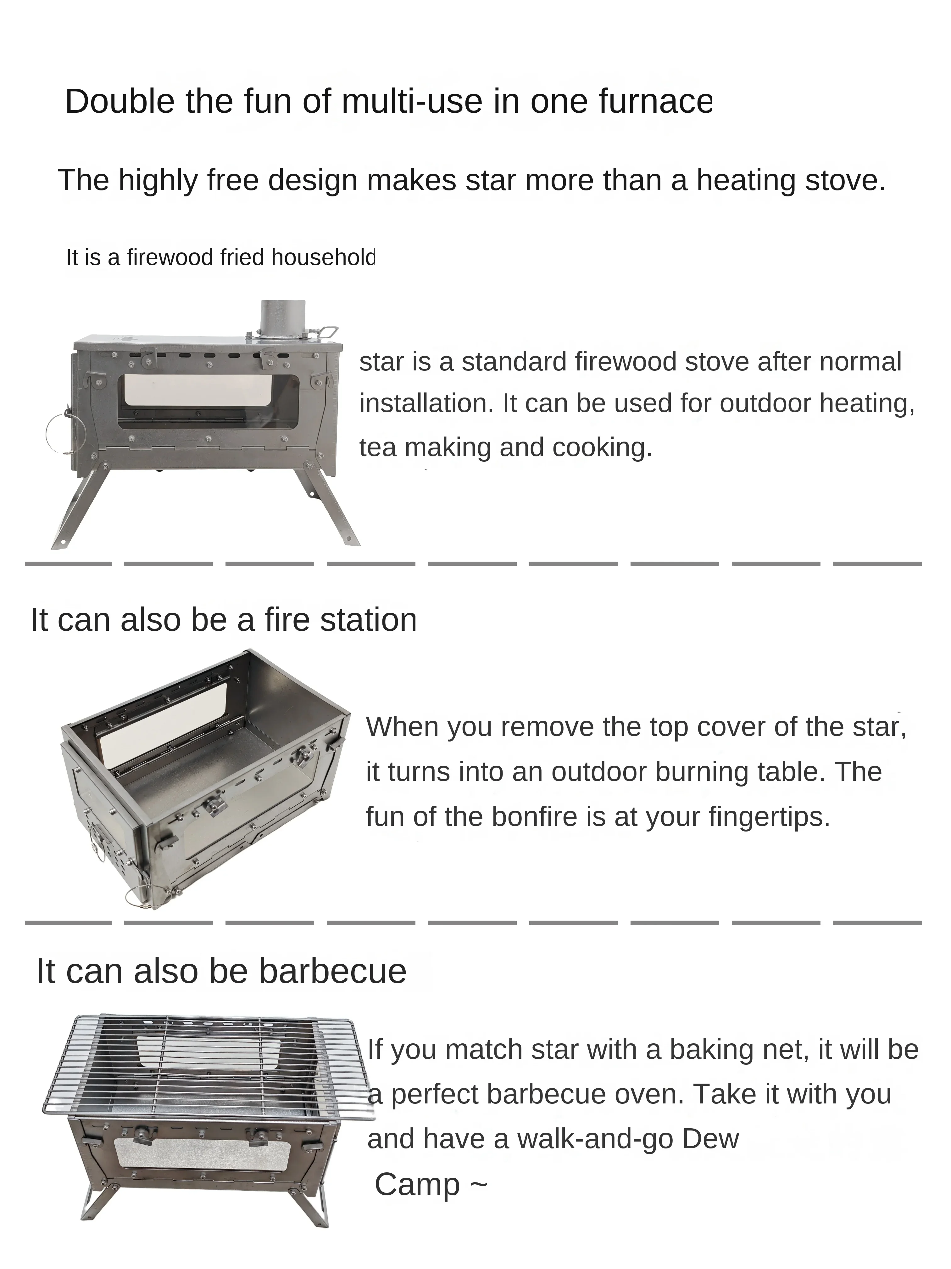 Estufa de leña plegable de ale - Camping Cooking Gazebo reseña y precio