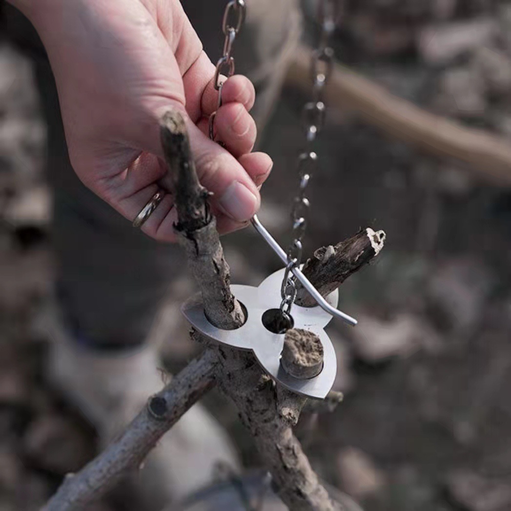 Trípode de Acero Inoxidable pa - Camping Cooking Pot Tripod reseña y precio