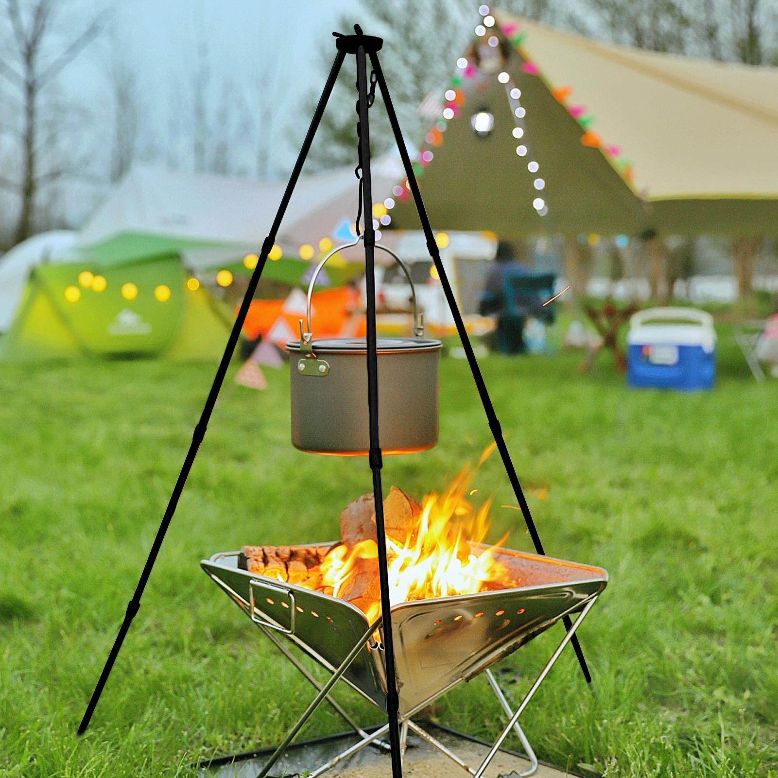 Trípode Grande para Fogatas al - Camping Cooking Pot Tripod reseña y precio