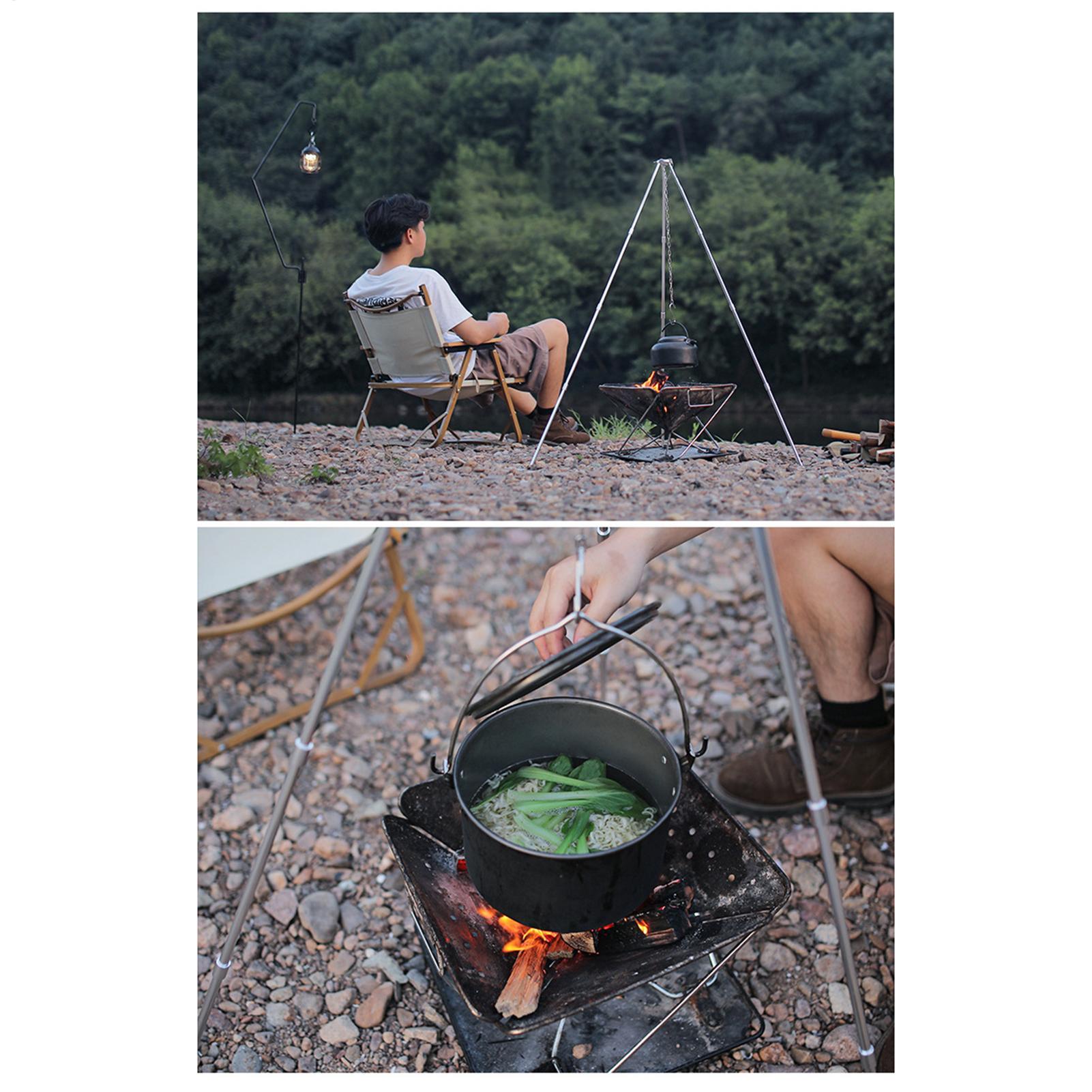 Trípode Grande para Fogatas al - Camping Cooking Pot Tripod reseña y precio