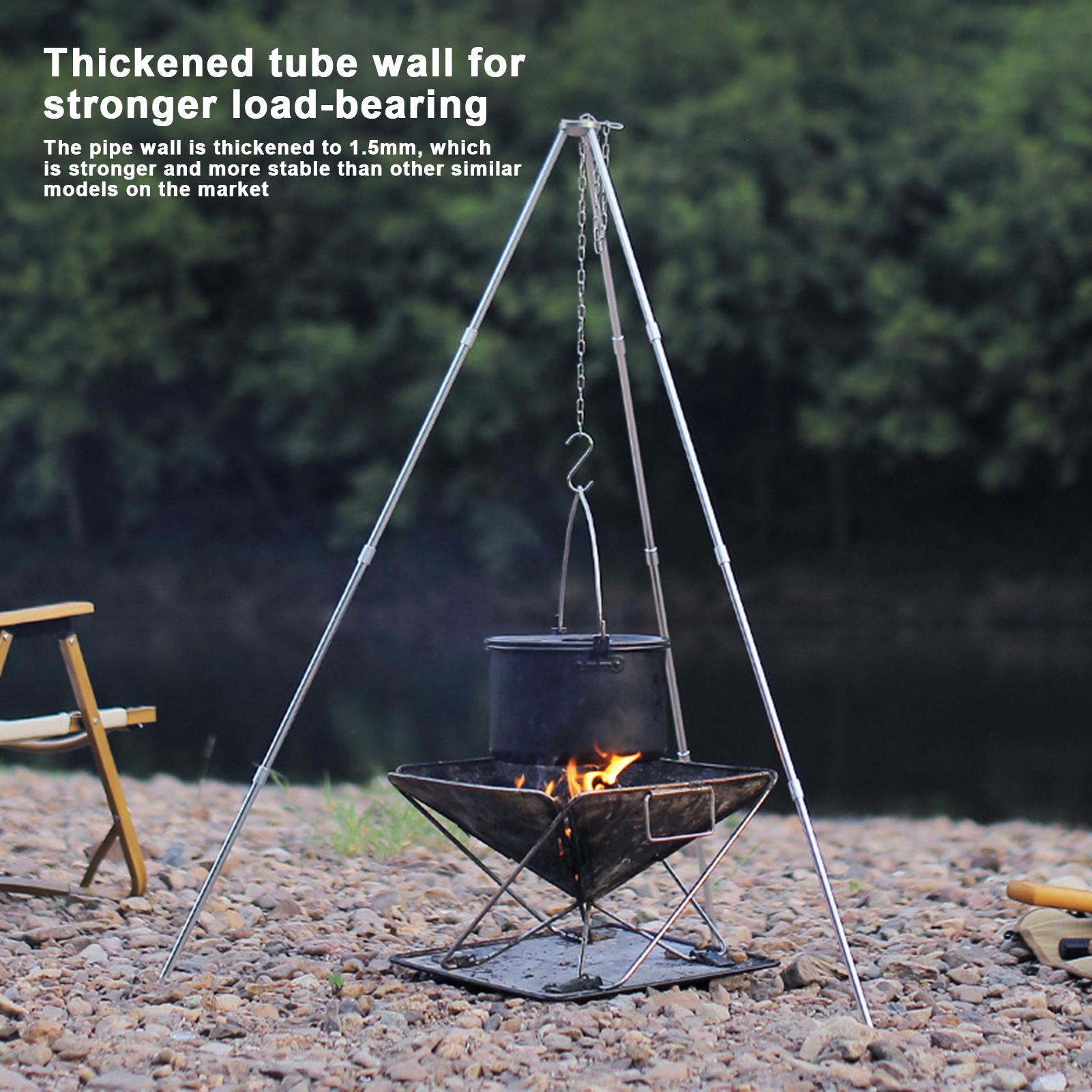 Trípode Grande para Fogatas al - Camping Cooking Pot Tripod reseña y precio