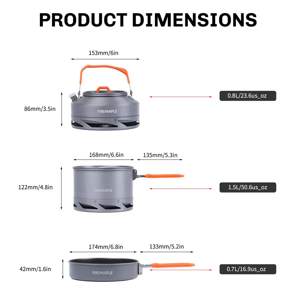 Fire Maple utensilios Camping  - Camping Cooking Pan Set reseña y precio