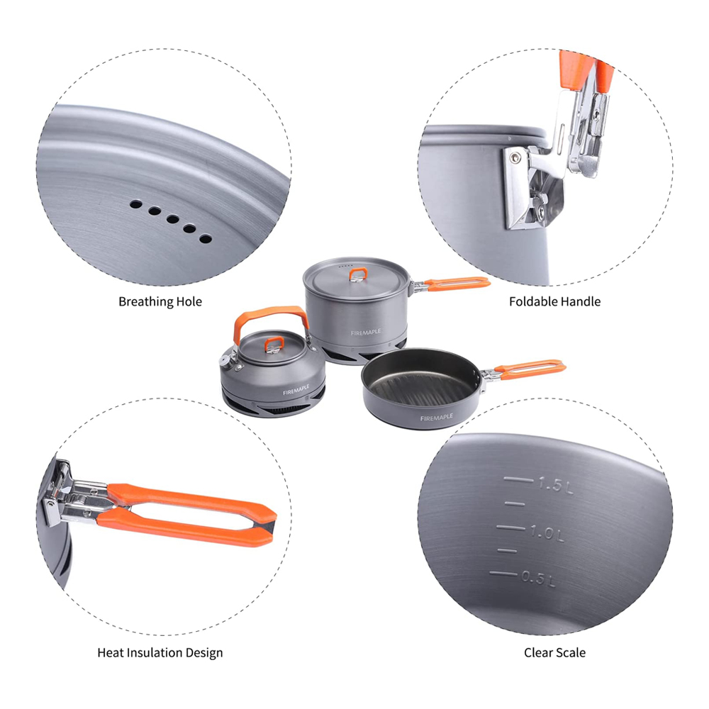 Fire Maple utensilios Camping  - Camping Cooking Pan Set reseña y precio