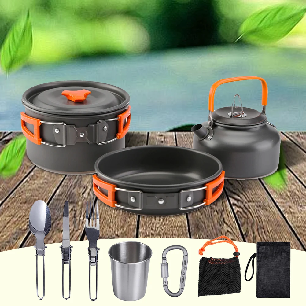 Kit de utensilios de cocina pa - Camping Cooking Pan Set reseña y precio