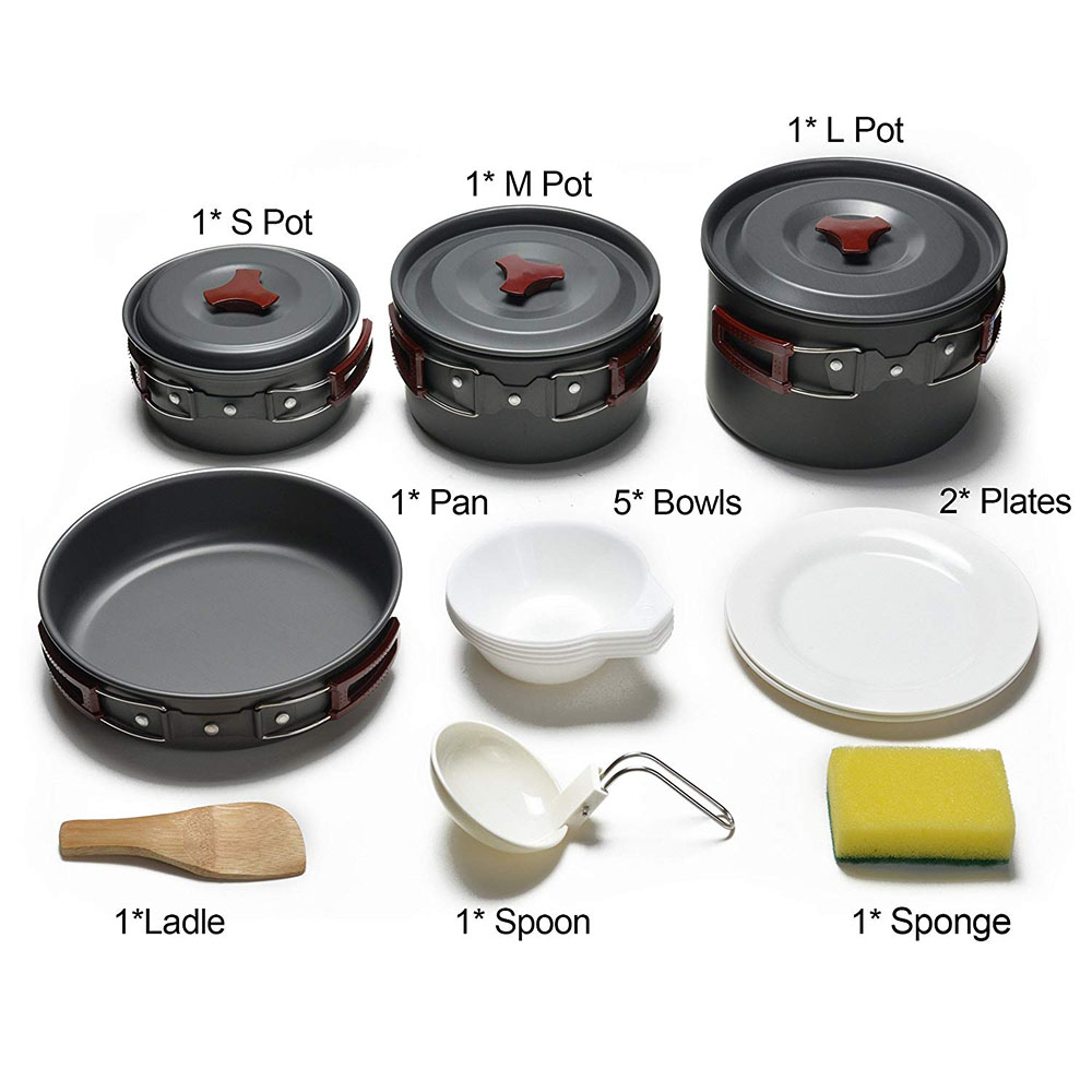 Kit de utensilios de cocina pa - Camping Cooking Set Large reseña y precio