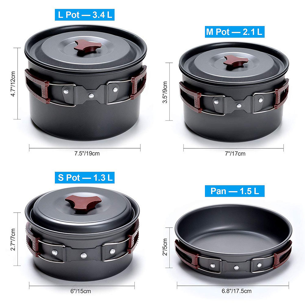 Kit de utensilios de cocina pa - Camping Cooking Set Large reseña y precio