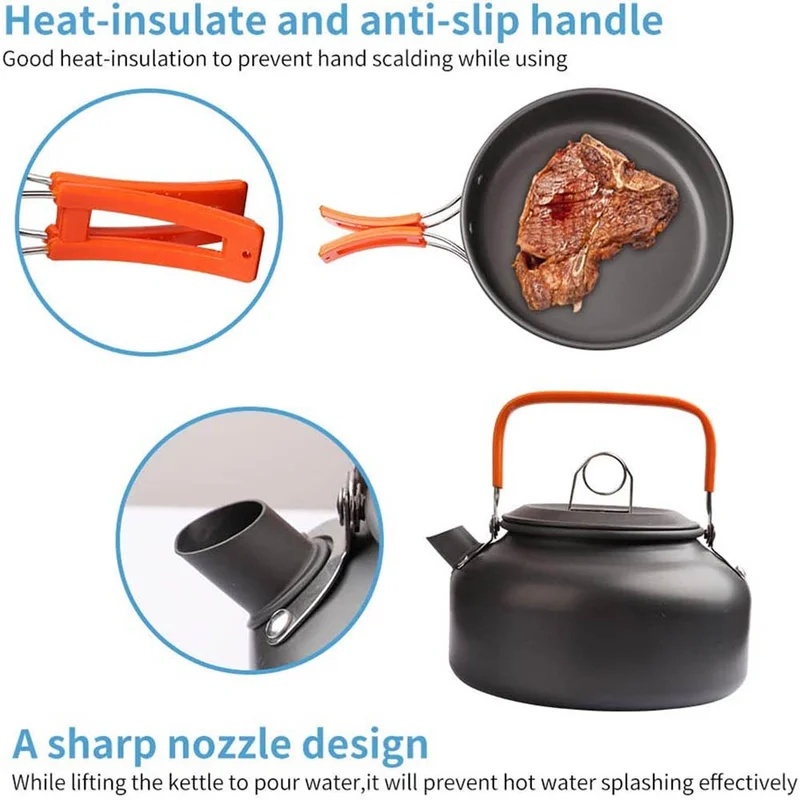 Juego de cocina para acampar,  - Camping Cooking Pan Set reseña y precio