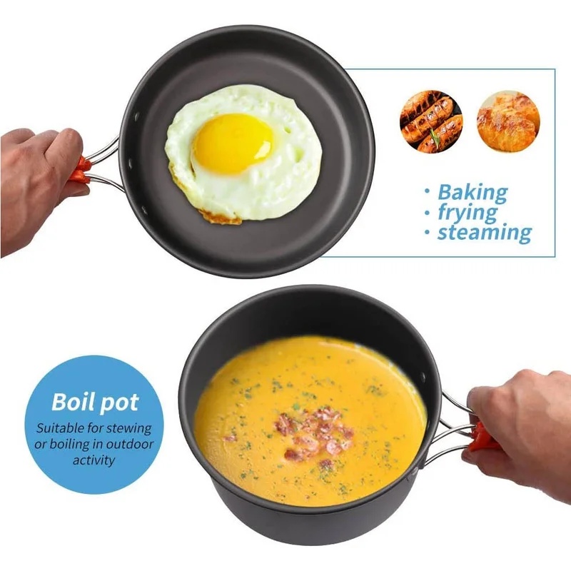 Juego de cocina para acampar,  - Camping Cooking Pan Set reseña y precio