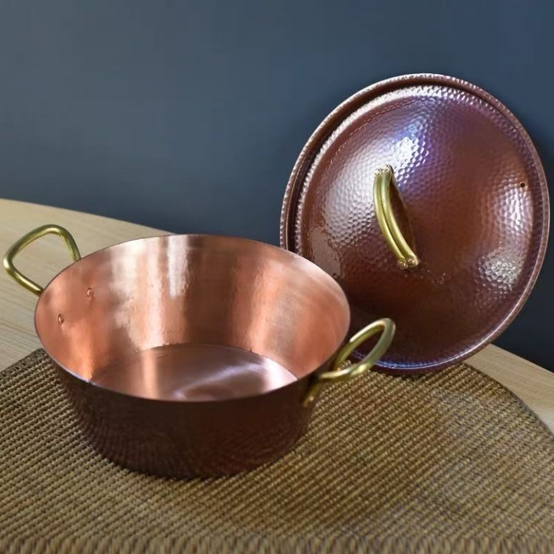 Olla de cobre Vintage hecha a  - Camping Cooking Pot reseña y precio