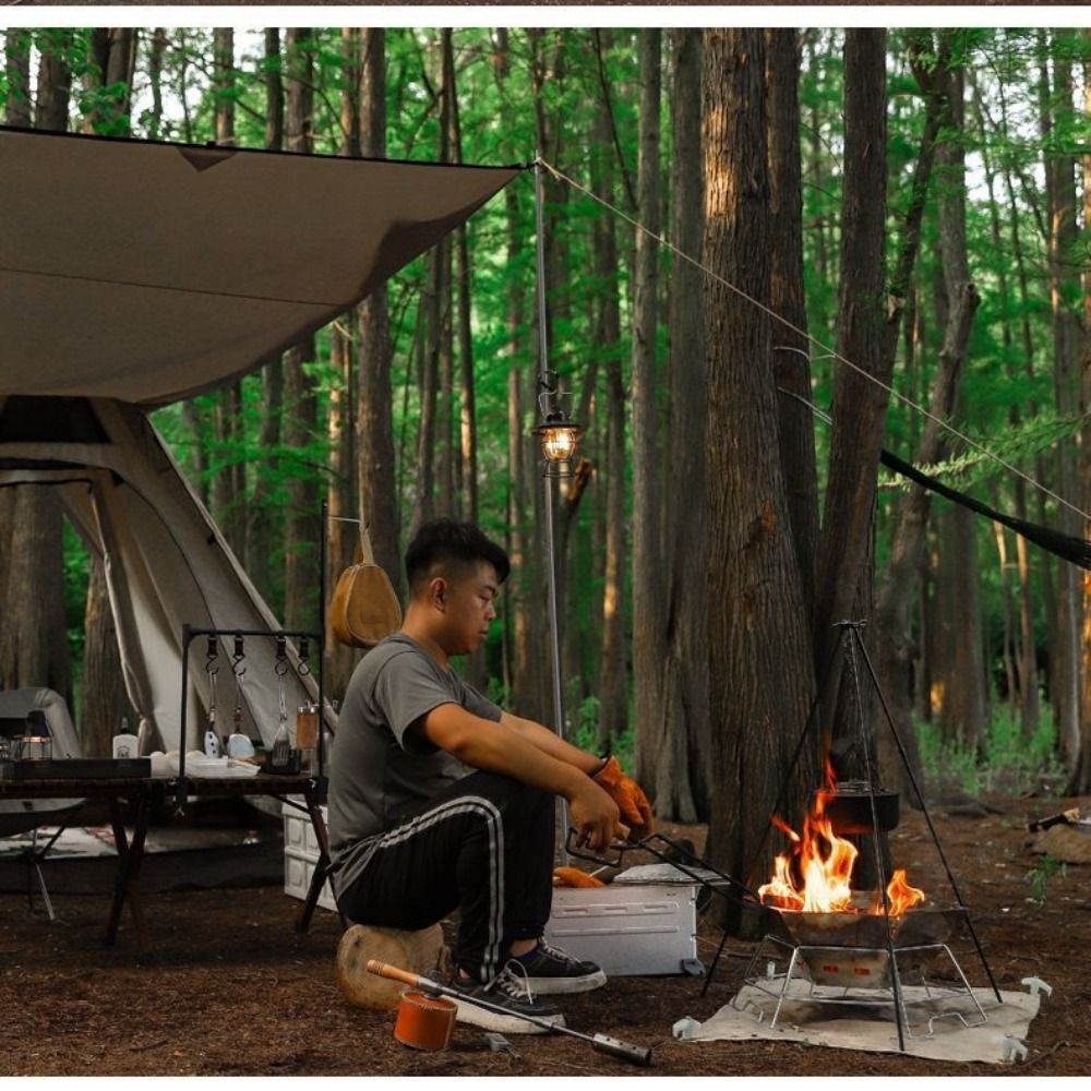 Trípode Portátil para Camping, - Camping Cooking Pot Tripod reseña y precio